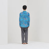 ¥ブロードレギュラーカラーシャツ「(無題)(青)」Midori Kudo