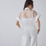 ¥シルクオーガンジー刺繍スキッパーシャツ「夏の魔物」Satoru Kobayashi