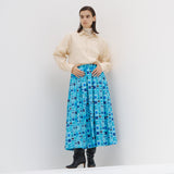 ¥フレアスカート「青い窓」Kaoru Iga