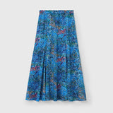 ¥サテンスカート「(無題)(青)」Midori Kudo