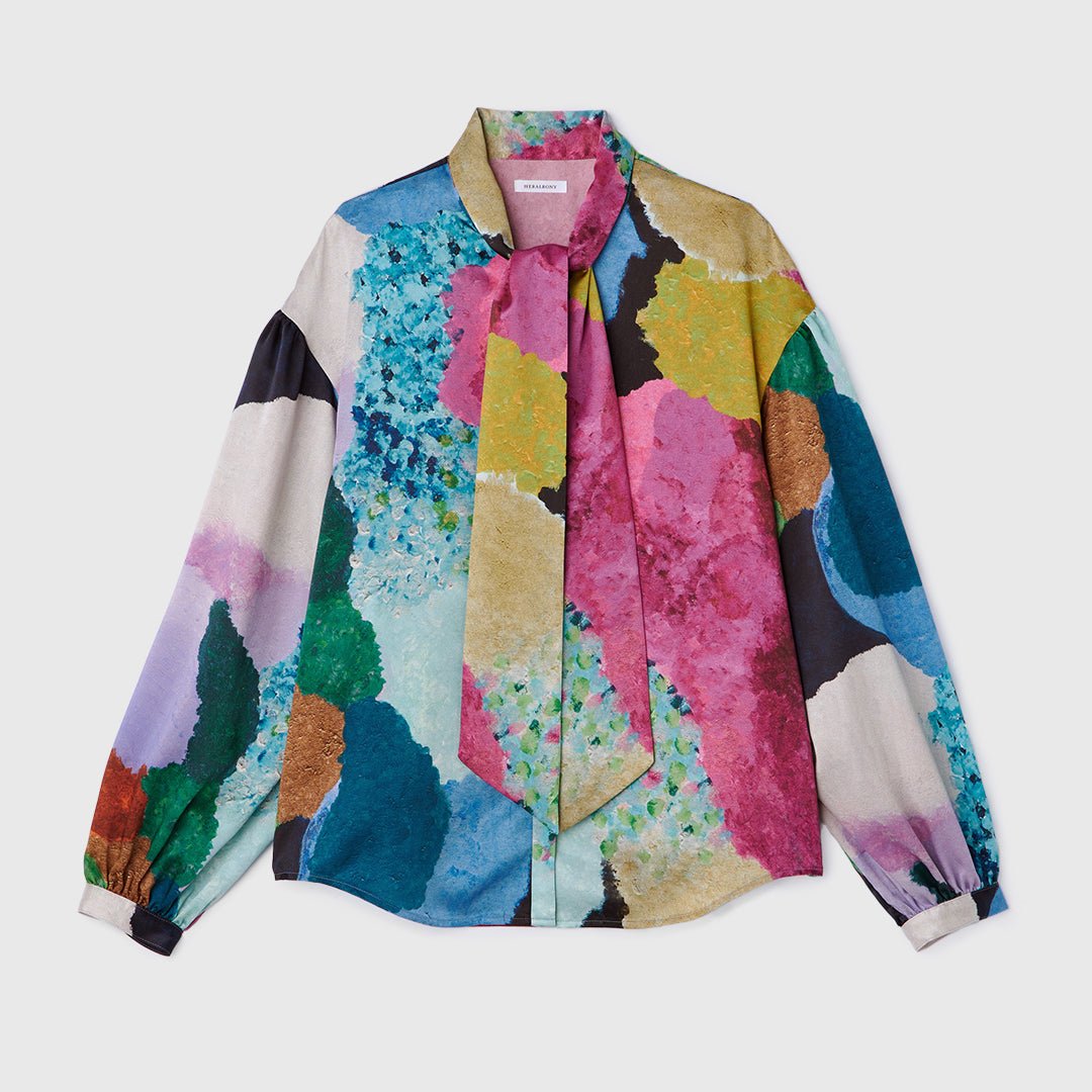 HERALBONY ボウタイブラウス 「How are you guys?」 Satin Bowtie Blouse 