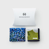 ¥ギフトセット サブバッグ(M)『(無題)(青)』 &タオルハンカチ『レースフラワー』HERALBONY