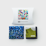 ¥ギフトセット サブバッグ(M)『(無題)(青)』 &タオルハンカチ『レースフラワー』HERALBONY