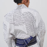 ¥手染め浴衣(メンズ)「marina - moji003」marina