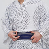 ¥手染め浴衣(メンズ)「marina - moji003」marina