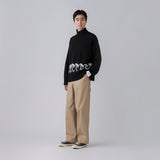 【HEART】 Bicolor Knit Pullover Black