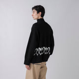 【HEART】 Bicolor Knit Pullover Black