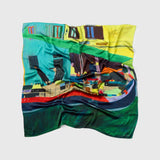 ¥シルクサテンスカーフ「ヴェネチアのフルーツ船」(Paris Edition)Hiroshi Yoshida