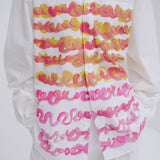 ¥レギュラーカラーシャツ「red gradation brush1 - mm2025」marina