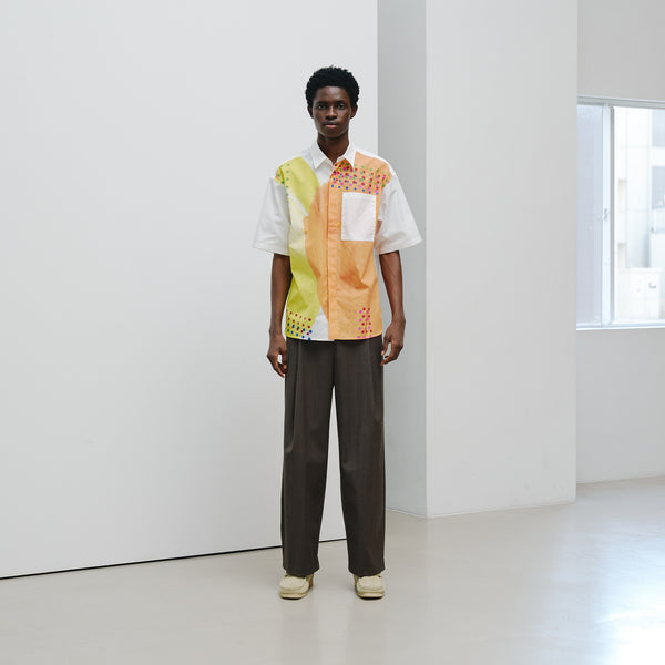【予約商品｜8月末〜9月上旬お届け】アートパネル半袖シャツ「タイトル不明 Yellow」