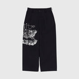 Hand-Screen Printed Tapered Pants「楽譜 spiritoso」
