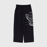 Hand-Screen Printed Tapered Pants「楽譜 spiritoso」