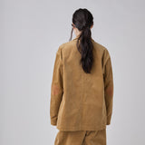 ￥【予約商品｜10月中旬お届け】Embroidered Corduroy Jacket「marina-moji003」　Beigemarina