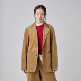 ￥【予約商品｜10月中旬お届け】Embroidered Corduroy Jacket「marina-moji003」　Beigemarina