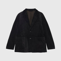 ￥【予約商品｜10月中旬お届け】Embroidered Corduroy Jacket「marina-moji003」　Charcoalmarina