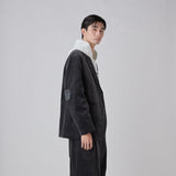 ￥【予約商品｜10月中旬お届け】Embroidered Corduroy Jacket「marina-moji003」　Charcoalmarina