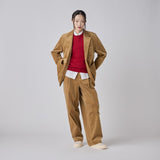 ￥【予約商品｜10月中旬お届け】Embroidered Corduroy Pants「marina-moji003」　Beigemarina