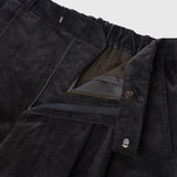 ￥【予約商品｜10月中旬お届け】Embroidered Corduroy Pants「marina-moji003」　Charcoalmarina