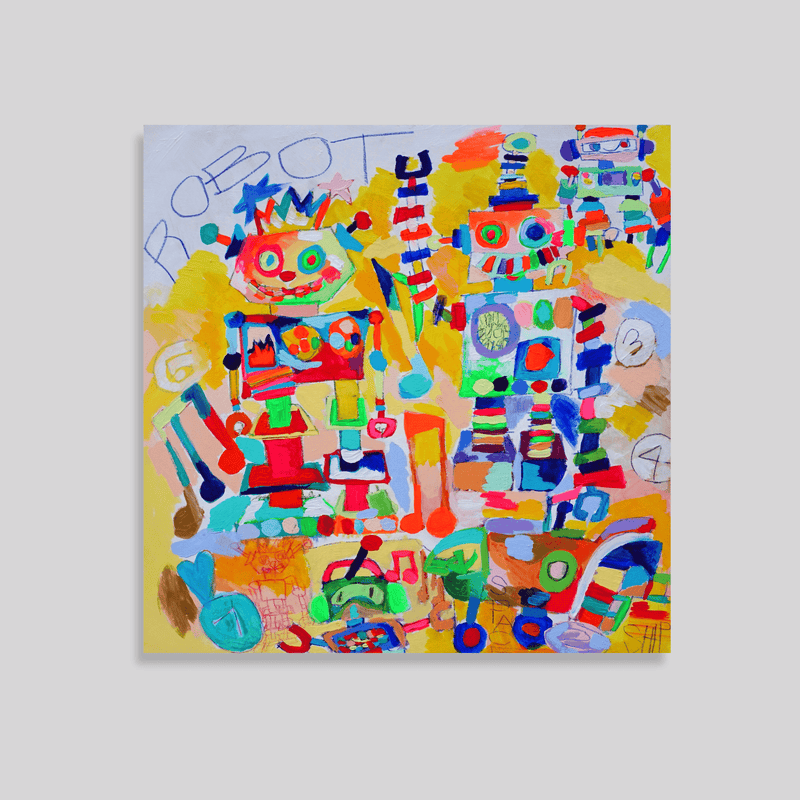 ￥「ロボットの家族旅行」原画作品【大丸東京 10F｜展示作品】Taisuke Kinugasa