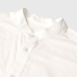 Textured Embroidered Band Collar Shirt「楽譜（No.2）」 White