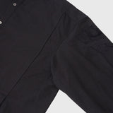 Textured Embroidered Band Collar Shirt「楽譜（No.2）」　Black