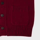 【HEART】 Bicolor Knit Cardigan　Bordeaux
