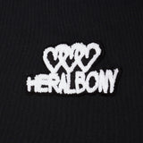 【HEART】 Embroidered Smooth Pullover　Black