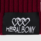 【HEART】 Bicolor Knit Cardigan　Bordeaux