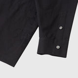 Textured Embroidered Band Collar Shirt「楽譜（No.2）」　Black