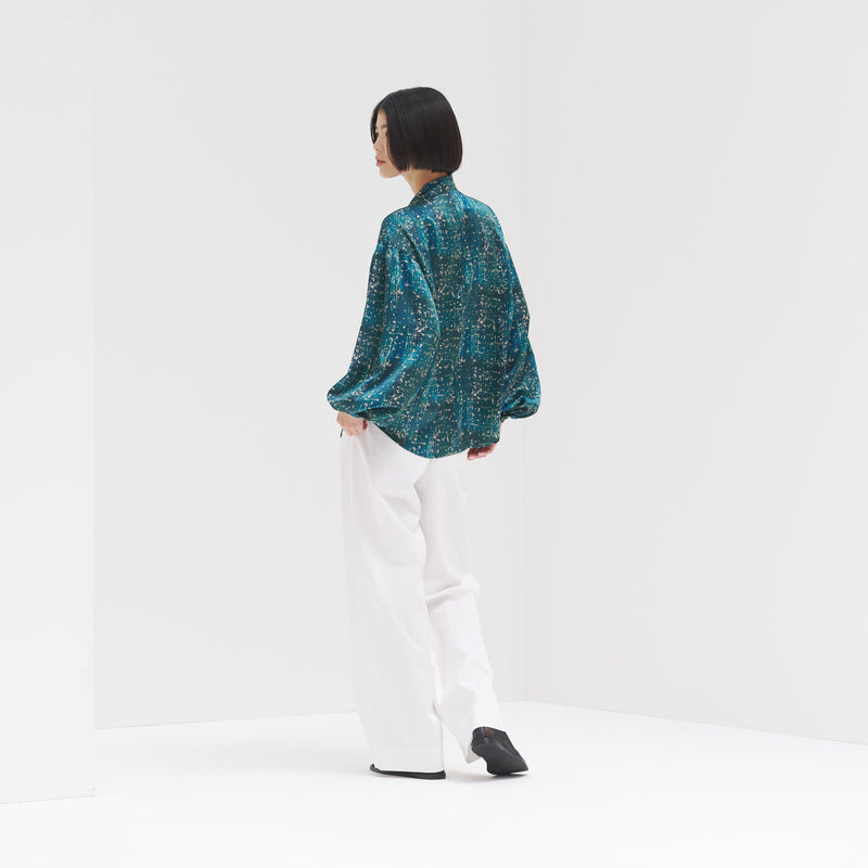 【予約商品｜9月下旬お届け】サテンボウタイブラウス「こもれび」