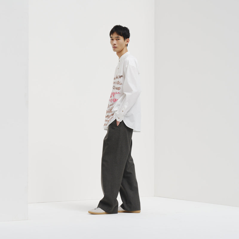 【予約商品｜12月下旬お届け】バンドカラーシャツ「brown brush-mm2025」