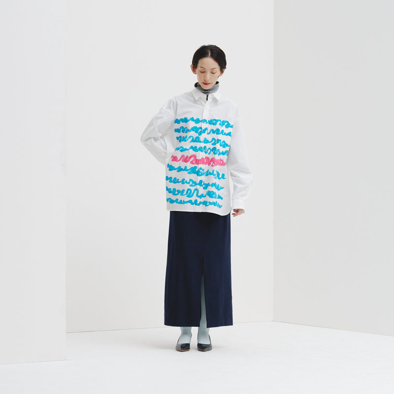 レギュラーカラーシャツ「blue brush-mm2025」