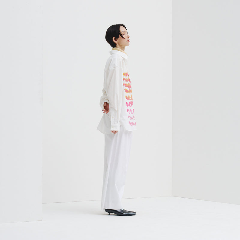 レギュラーカラーシャツ「red gradation brush1-mm2025」