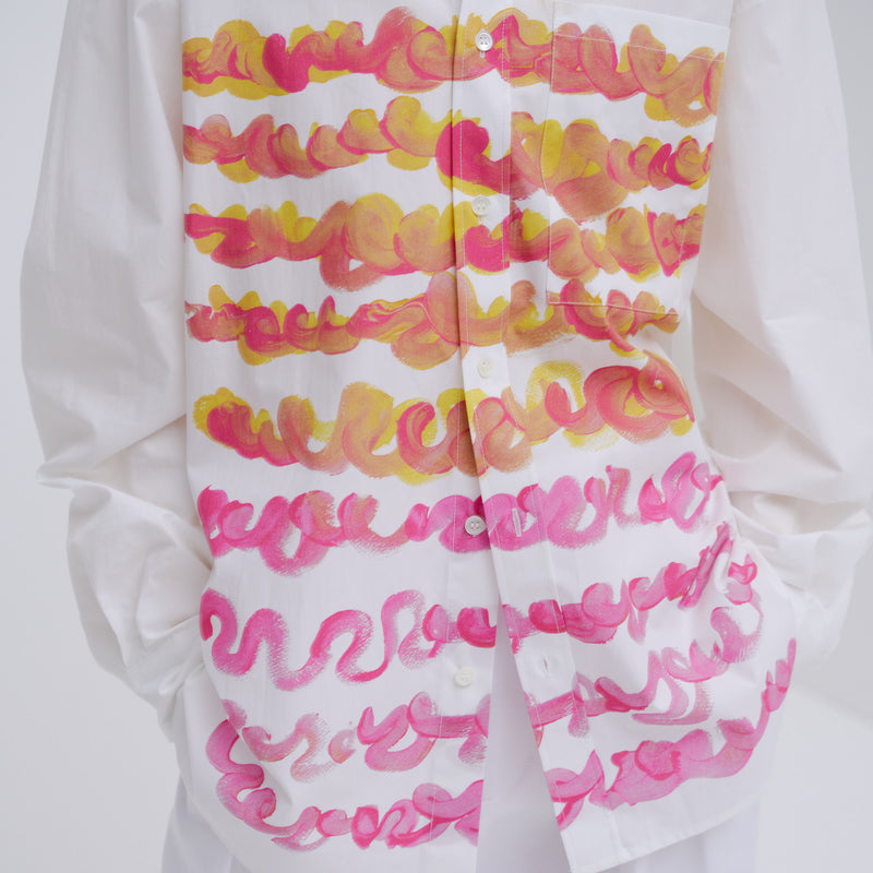 レギュラーカラーシャツ「red gradation brush1-mm2025」