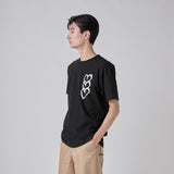 【HEART】Logo T-Shirt　Vertical Triple Heart　Black