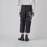 Hand-Screen Printed Tapered Pants「楽譜 spiritoso」
