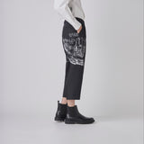 Hand-Screen Printed Tapered Pants「楽譜 spiritoso」