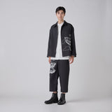 Hand-Screen Printed Coach Jacket「楽譜 spiritoso」