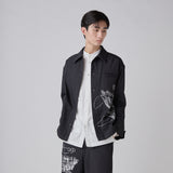 Hand-Screen Printed Coach Jacket「楽譜 spiritoso」