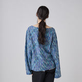 【予約商品｜9月下旬お届け】Color Stripe Boatneck Long-Sleeve Top (Art-Inspired)「夜景」