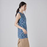 【予約商品｜9月下旬お届け】Color Stripe Long Tank Top (Art-Inspired)「夜景」