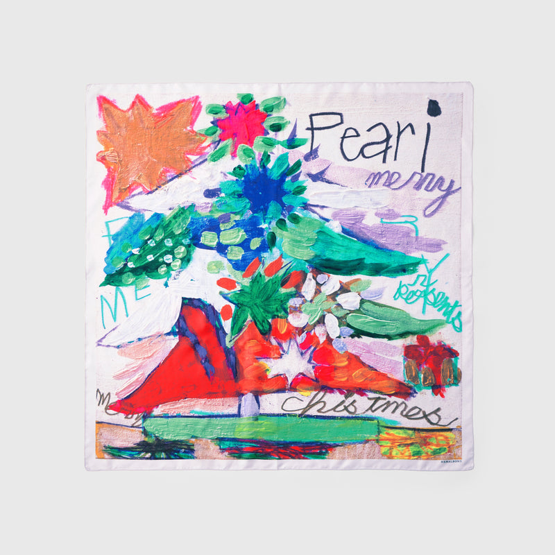 [Pre-order item | Delivery early to mid-November] Silk scarf "Christmas Tree"