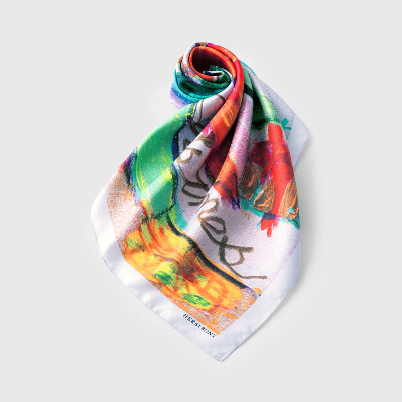 [Pre-order item | Delivery early to mid-November] Silk scarf "Christmas Tree"