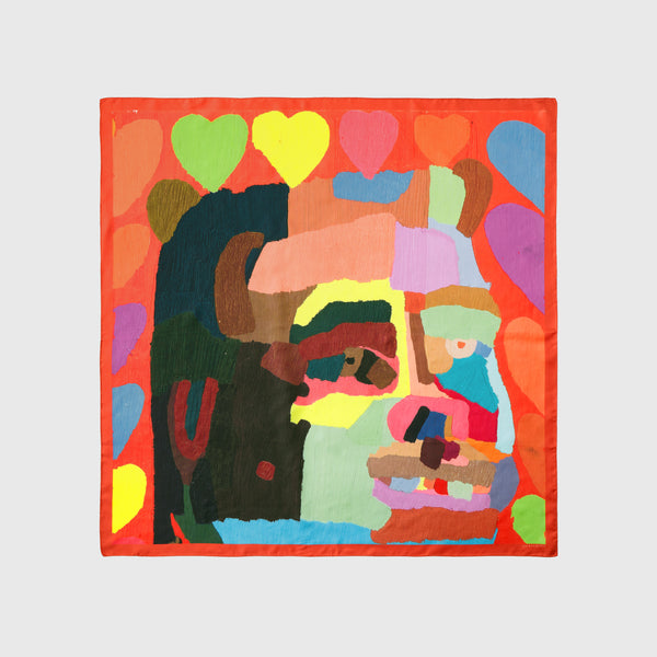 [Pre-order item | Delivery early to mid-November] Silk scarf "Love is Red"