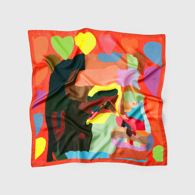 [Pre-order item | Delivery early to mid-November] Silk scarf "Love is Red"