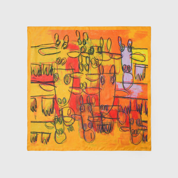 [Pre-order item | Delivery early to mid-November] Silk scarf "Cow"