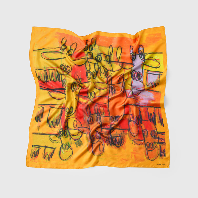 [Pre-order item | Delivery early to mid-November] Silk scarf "Cow"