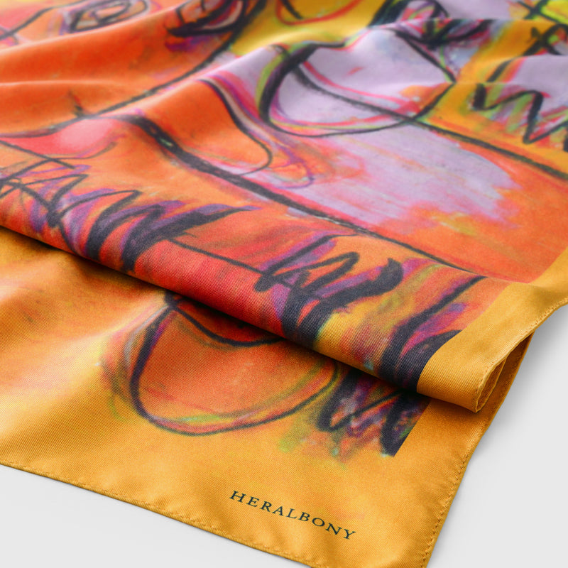[Pre-order item | Delivery early to mid-November] Silk scarf "Cow"