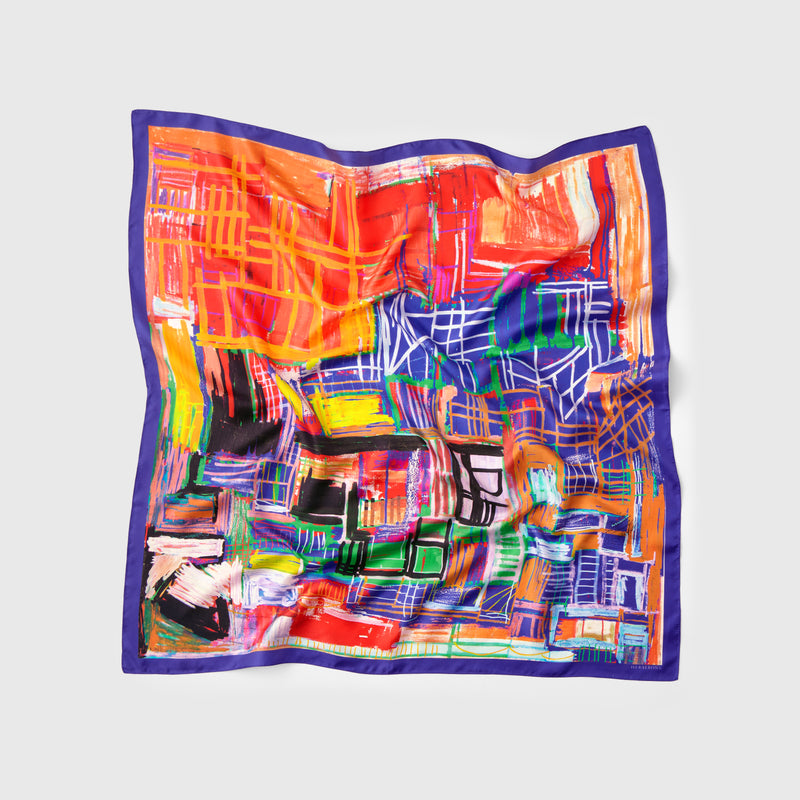 [Pre-order item | Delivery early to mid-November] Silk scarf "Maze"