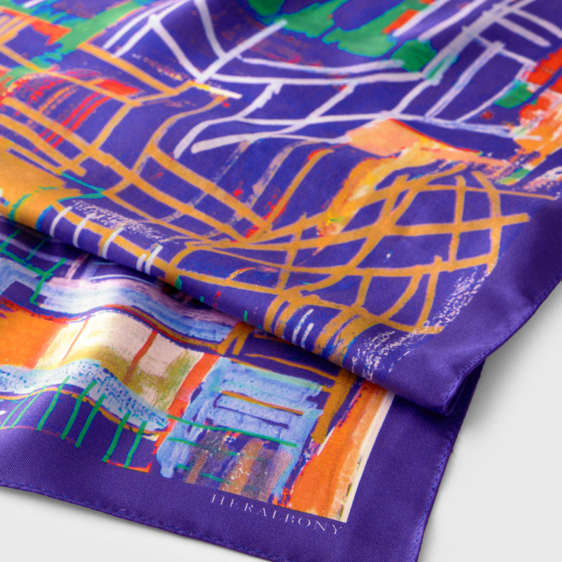 [Pre-order item | Delivery early to mid-November] Silk scarf "Maze"